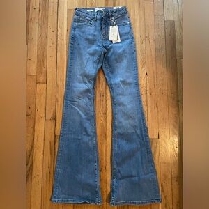 Mango Blue Flare Wide Leg Jeans